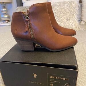 Frye Brown Heeled Ankle Boots